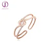 Lover's Knot rose Gold plated bangle Double Row Cuff Bangles
