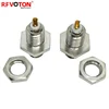 50Ohm Bulkhead RF Connector Nickel Plated Female M5 10-32 Jack Microdot Connector For Chassis
