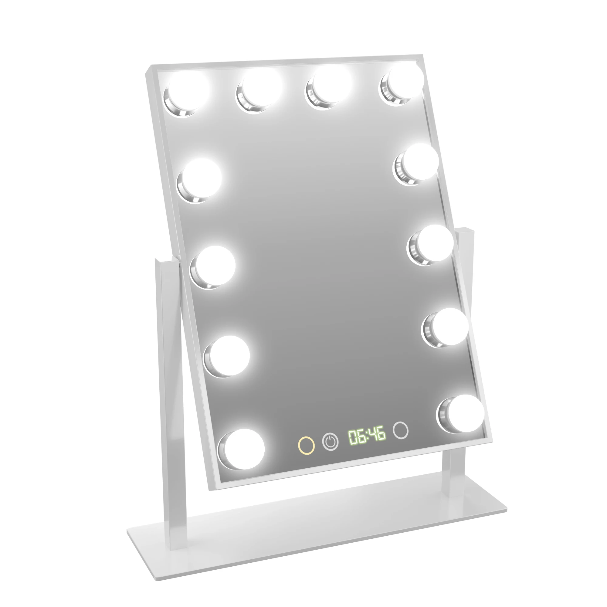 

Newest 2019 Wireless Speaker Music Lights LED Mirror Make Up 10x LED Make-Up Mirror Makeup LED Hollywood Mirror, Black;pink;white;silver