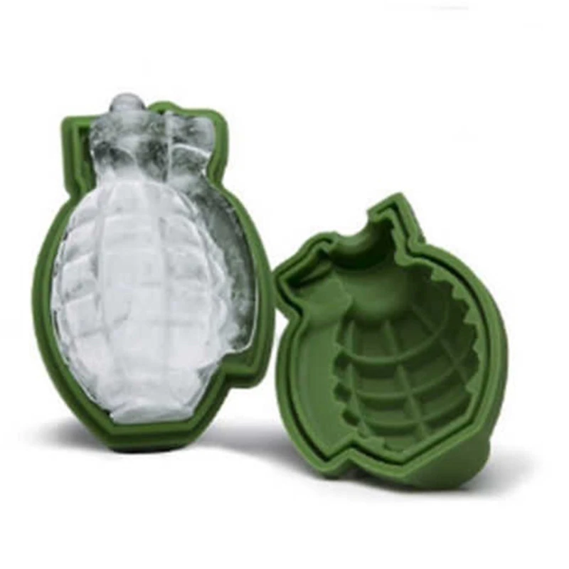 

3D Grenade Ice Cube Mold, Life Size Hand Grenade Whisky Ice Ball Tray Maker, Green