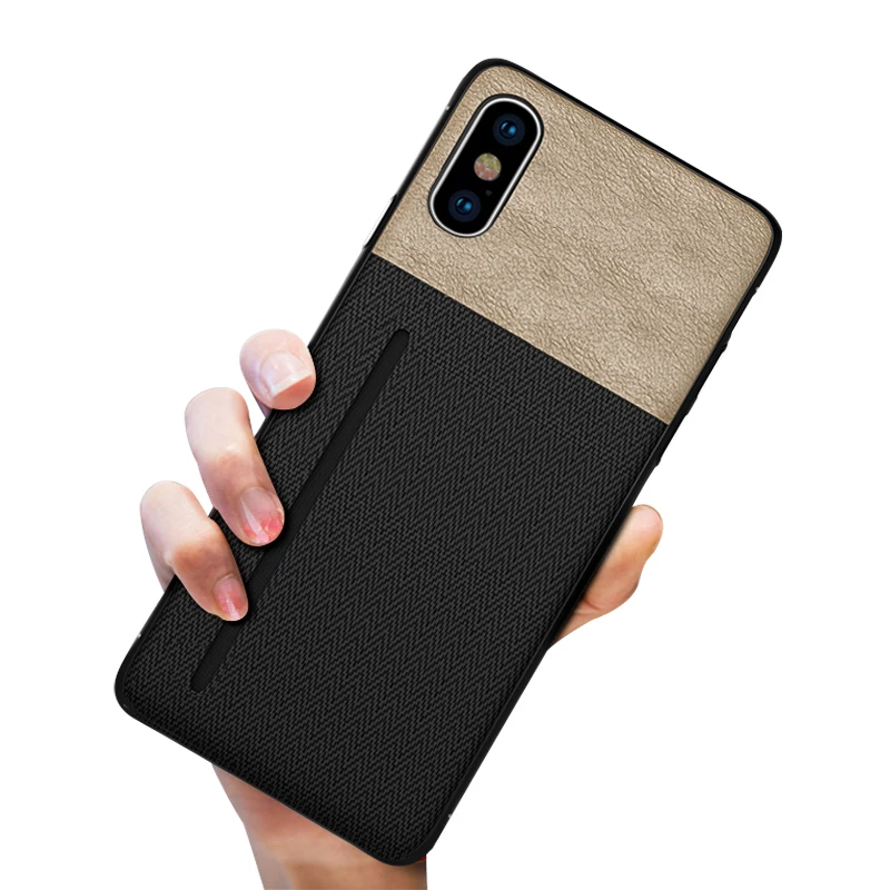 

Luxury Business Fabric Cover Money Wallet Leather Phone Case for iPhone Xs Max Covers with Card Slot, Black;blue;brown;red;gold