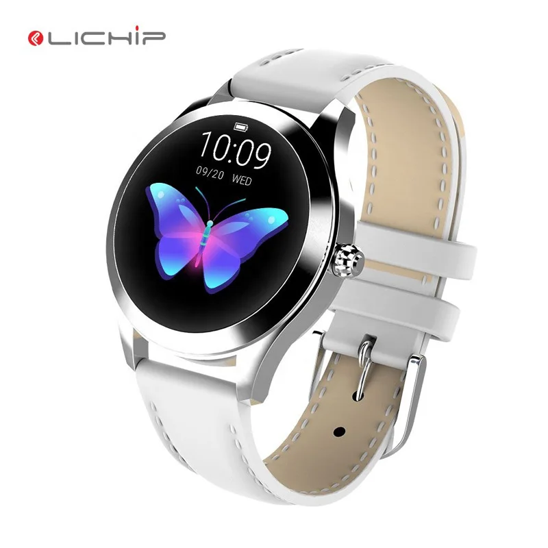 

LICHIP L283 Lady smart watch stainless steel leather ladies woman women wristband wrist smartwatch phone band bracelet for girl, Black,white,gold,silver