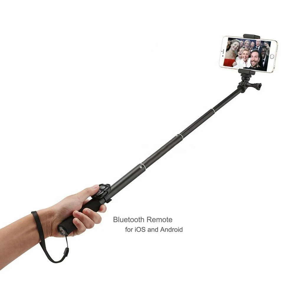 

Upgraded 3 in 1 tripod selfie extendable phone selfie stick with remote, Black