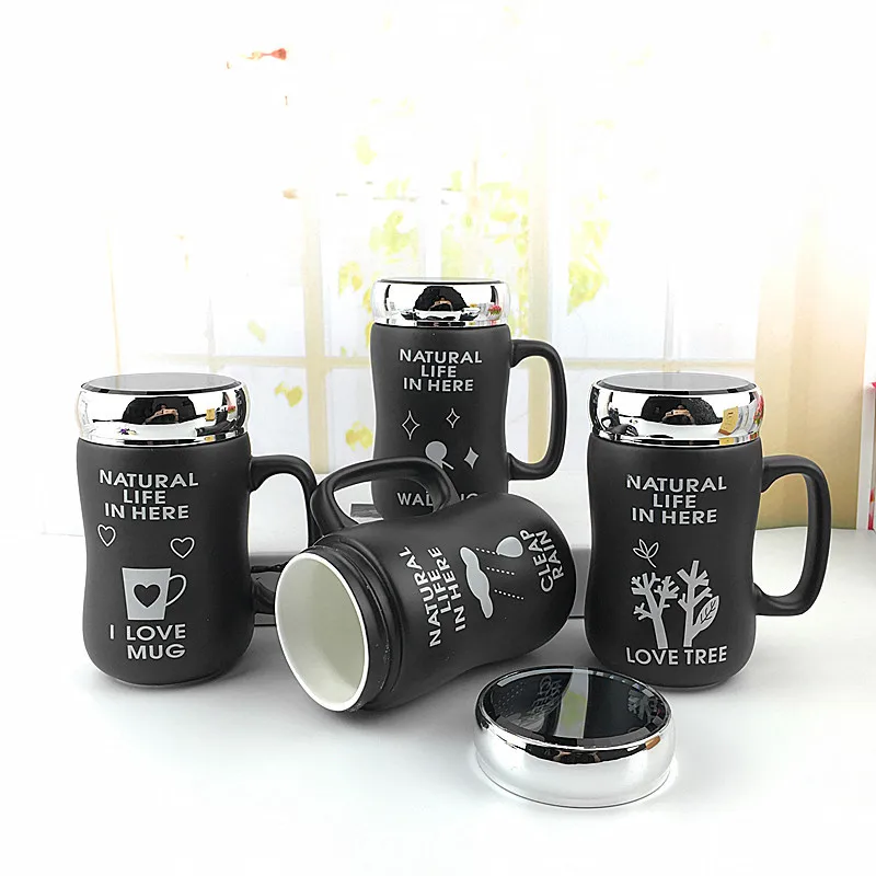 

Premium creative ceramic with gem cover cartoon thermos mug