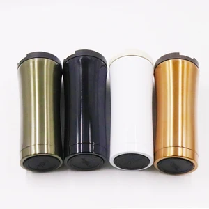Image of 16 oz stainless steel vacuum insulated coffee mug ,double wall vacuum coffee cup with lid