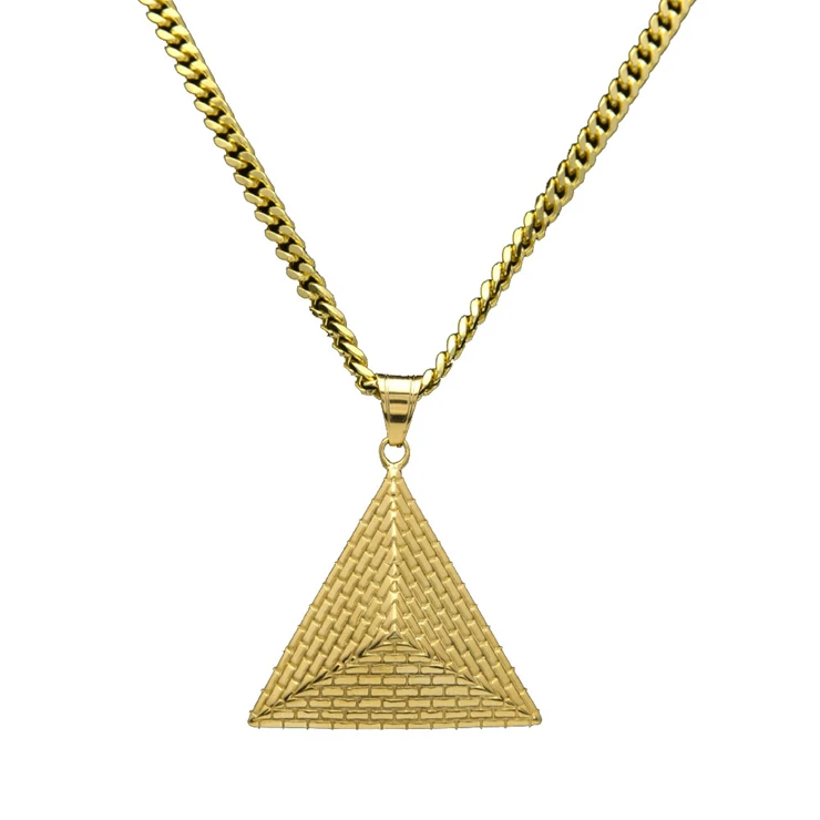 

Hiphop Bling Bling Egyptian King Pyramid Pendant Necklace