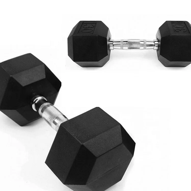 

Wholesale High Quality Hex Rubber Dumbbell for Crossfit Gym Training, Black