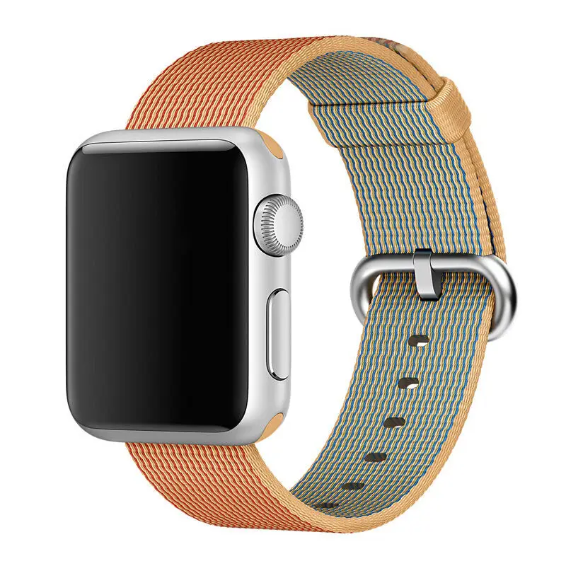Woven Nylon Fabric Strap 42mm 38mm  watch band metal button For Apple Watch1 3 2 4