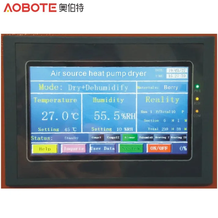 
Heating cooling and dehumidifier of flowers food drying machine 