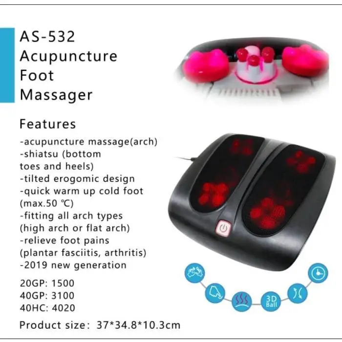 
Electric MASSAGE PILLOW Kneading Shiatsu Massager Neck Waist Shoulder Back Foot Massager Pillow 