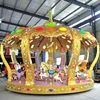 Hot sale attracting fine deluxe fiberglass carousel, amusement park crown carousel merry go round rides