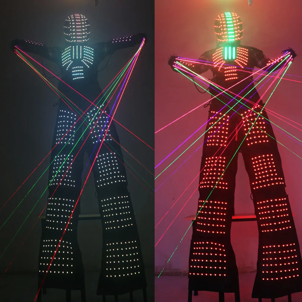 

LED Luminous Robot Costume David Guetta Robot Suit Performance Illuminated Kryoman Robot led Stilts Clothes Luminous Costumes, Rgb