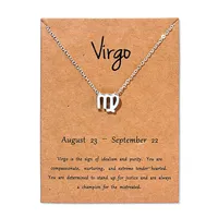 

Trending Gift Jewelry 12 Zodiac Sign Constellations Zinc Alloy Necklace with Cards