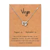 Trending Gift Jewelry 12 Zodiac Sign Constellations Zinc Alloy Necklace with Cards