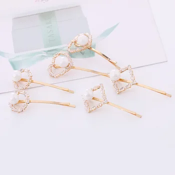 Cute Round Heart Diamond Shape Hair Accessories Wave Bangs Clip