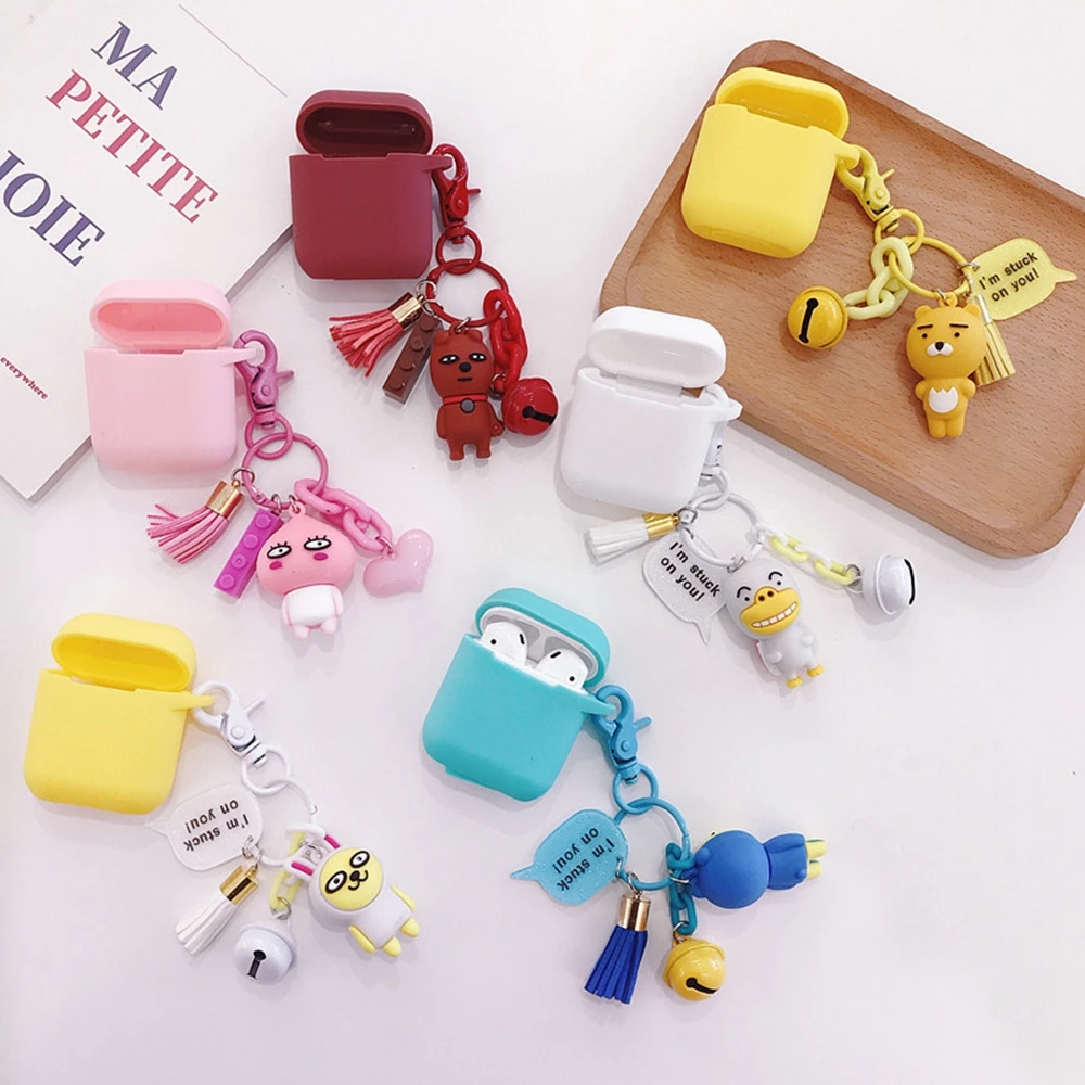 

Wholesale Silicone For Airpods Accessories Case with Keychain Cartoon TPU Wireless Charging Case for Air Pods