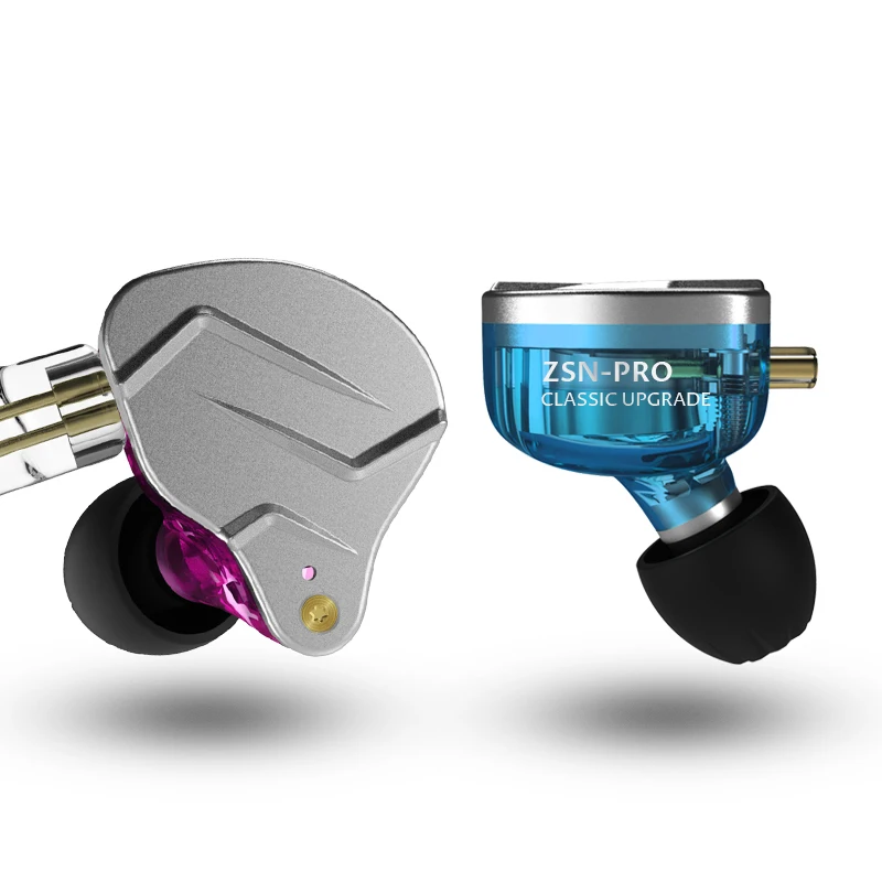 

KZ ZSN Pro Metal Earphones 1BA+1DD Hybrid technology HIFI Bass Earbuds In Ear Monitor Headphones Sport Noise Cancelling Headset, Black/green/purple