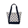 Factory Direct Selling Cotton Web Handle Polka Dot Print 12 Oz Natural Canvas Designer Tote Bag