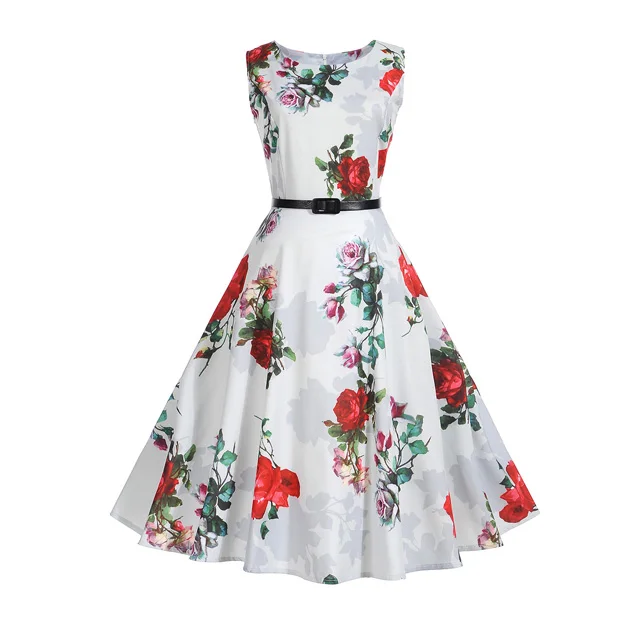 

Women Retro Print Birthday Dress Party Dress Sleeveless Casual Dance Swing Plus Size Formal Event Elegant Summer Dress