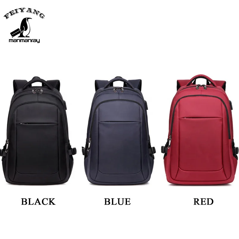 

Good quality nylon computer backpack best quality printed charge laptop backpack, Black, red,blue, customized