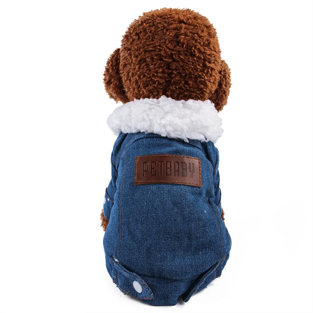
Yangyang pet Windproof Thick Jeans Jacket for Winter Cold Weather Warm Dog Coats 