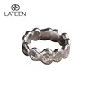 Fashion 990 pure silver handmade ring women single ring couples ring