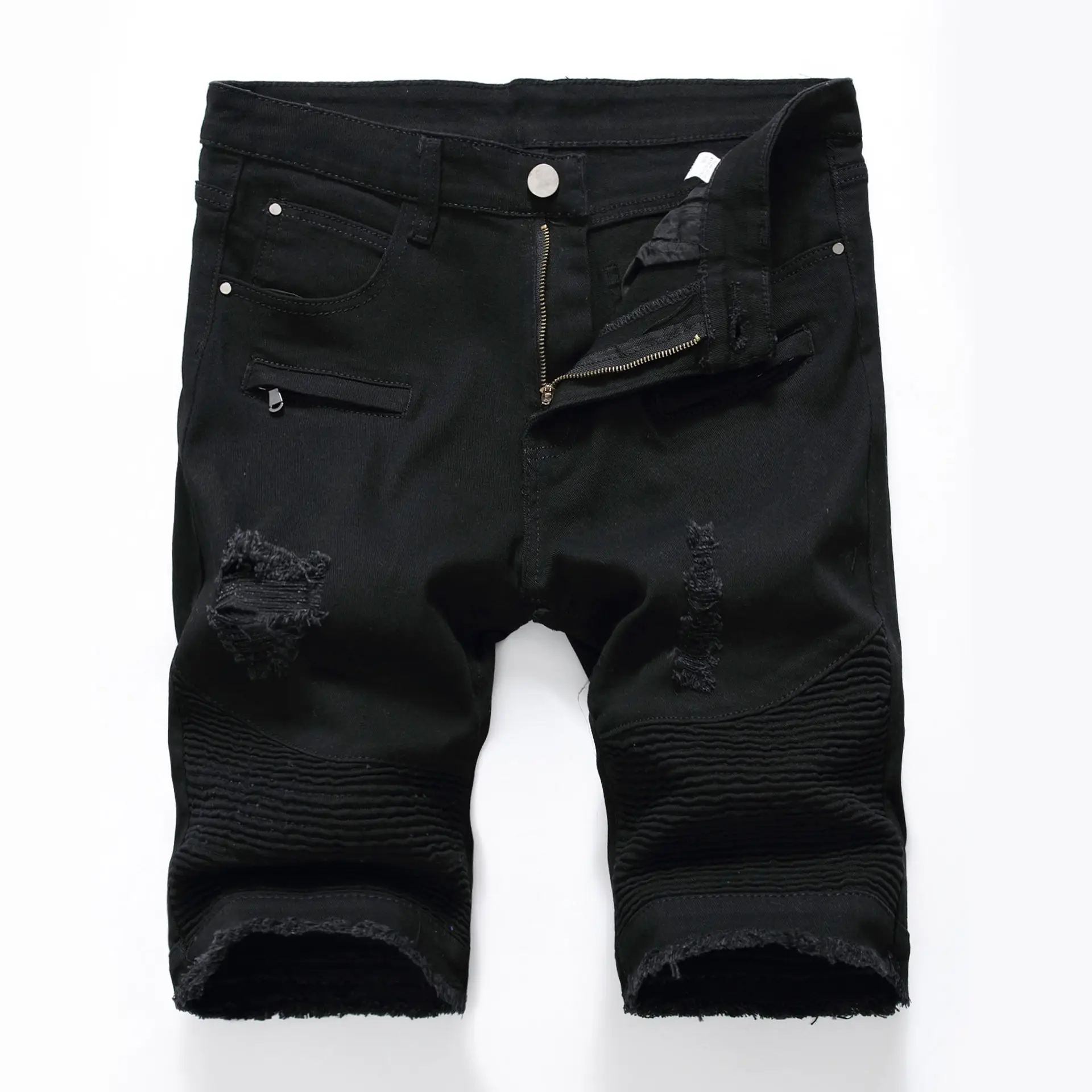 

XL0055 Newest summer black color male cotton jeans men's denim shorts
