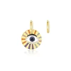 2019 factory customize dangle drop earring round coin charm engraved colorful eye bohemia style jewelry