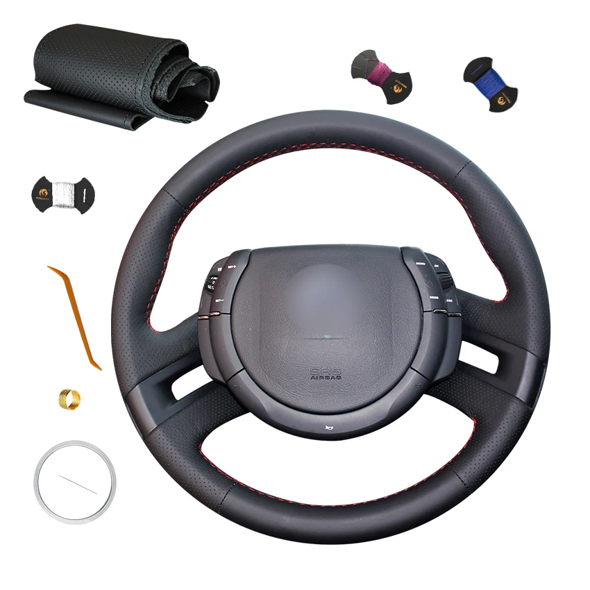 

Car Accessories PU Leather Black Custom Steering Wheel Cover For Citroen C4 Picasso 2007 2008 2009 2010 2011 2012 2013