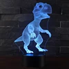 Fangjuu Cool Dinosaur Raptors 3D Jurassic Park Series 7 Color Change Decoration Atmosphere Table LED Lamp base