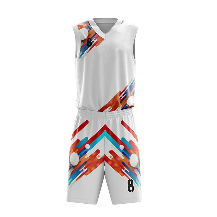 

Custom sublimated basketball uniform white basketball jersey design