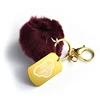 Metal belt laser LOGO simple atmospheric hair ball key chain, automobile key chain pendant