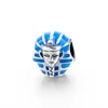 Wholesale Blue Indian Head Sterling Silver Charm Bead