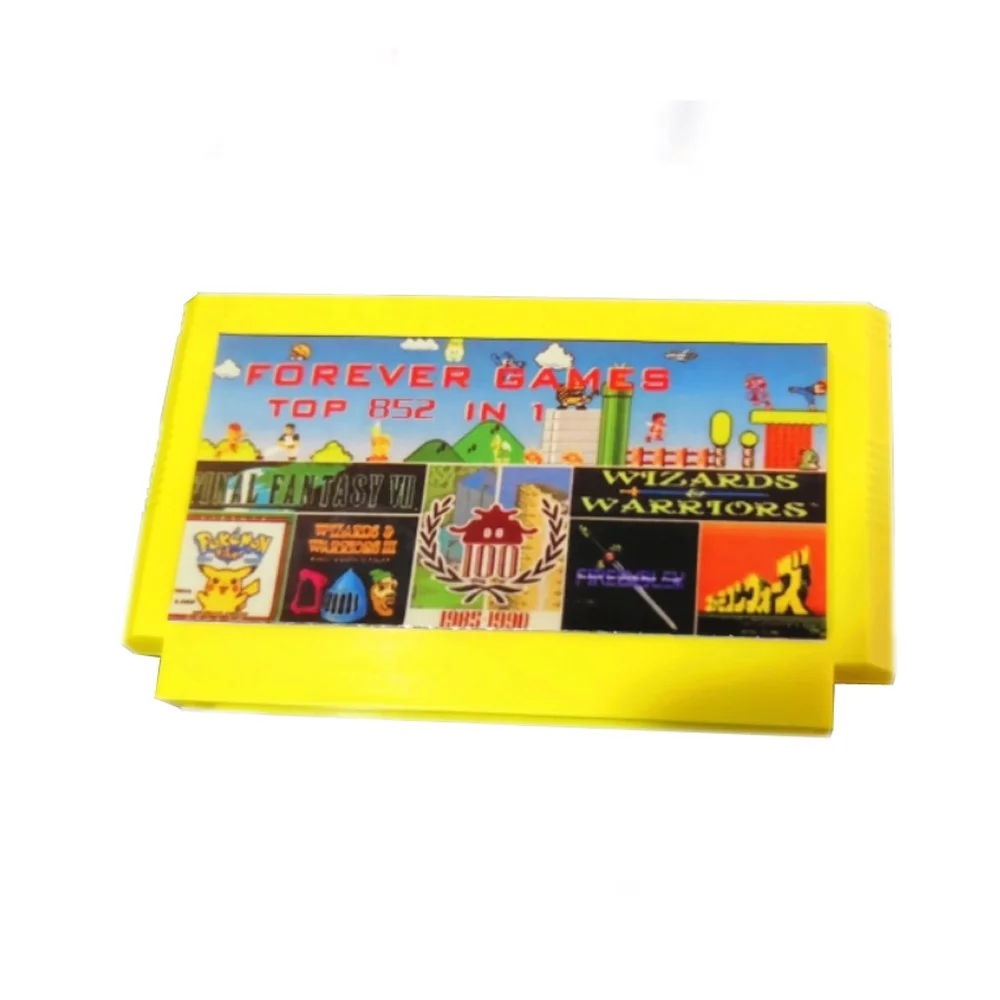 

FOREVER GAMES 60Pins 8 bit Game Cartridge 852in1 with bettery save high quality, Yellow