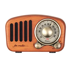 Vintage Cherry Wooden FM Radio Bluetooth Speaker