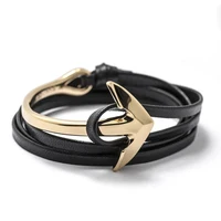

Wholesale Handmade Paracord Bracelet Nylon Rope Anchor viking Bracelet Custom mens women leather bracelet