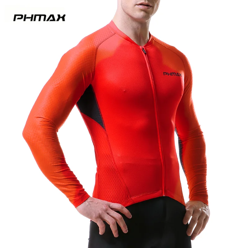 

PHMAX 100% Polyester Men Pro Cycling Jersey Maillot Ropa Ciclismo MTB Bike Clothes Long Sleeve Racing Bicycle Cycling Clothing, N/a