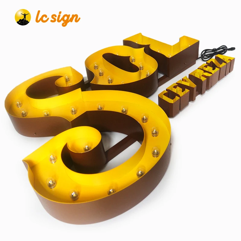 Hot Sales Free Standing Decorative Metal Light Letters For Event