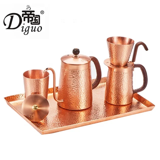 

Diguo Turkish Copper Pour Over Coffee Tea Kettle Set For Coffee Tea
