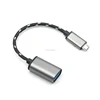 USB 3.0 nylon braided type C male to USB A female OTG cable