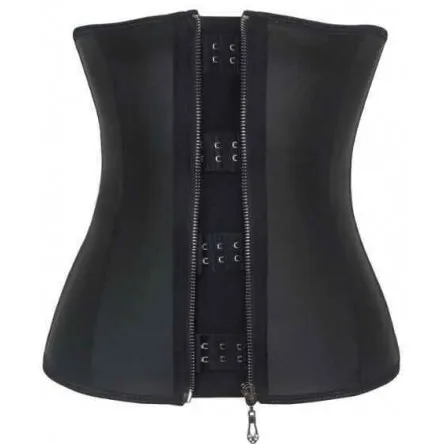 

Latex Waist Trainer Cincher Zip&Hook Tummy Control Shapewear Women 9 Steel Boned Corset Plus Size