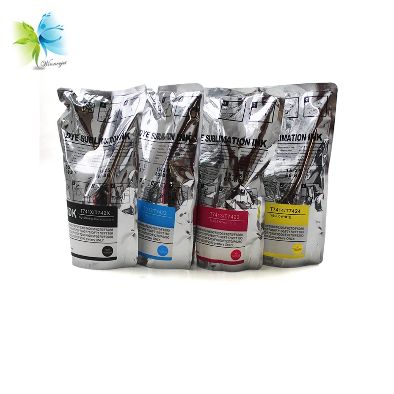 WINNERJET Dye Sublimation ink bag with chip for EPSON F6000 F6070 F6200 F6270 F7000 F7070 F7100 F7170 F7200 F7270 F9200  F9270
