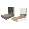 Built-in Bedroom Giant 3 Doors Wardrobe Single Bed with Open Storage Space Bookcase