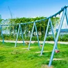 Kids Outdoor Large Metal Swing Set for Backyard and Kindergarten