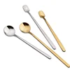 New Stainless Steel Stirring Spoon Long Handle Spoons Flatware Teaware Coffee Drinking Tools Kitchen Tableware Gadget Supplies