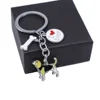 Factory price wholesale custom 3.5 cm i love dogs jewelry keychain beagle charms bone key ring