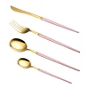 Amazon Hot Sale Rose Gold Tableware Set Stainless Steel Cutlery Set Western Food Tableware Luxury Fork Teaspoon Knife Cutlery