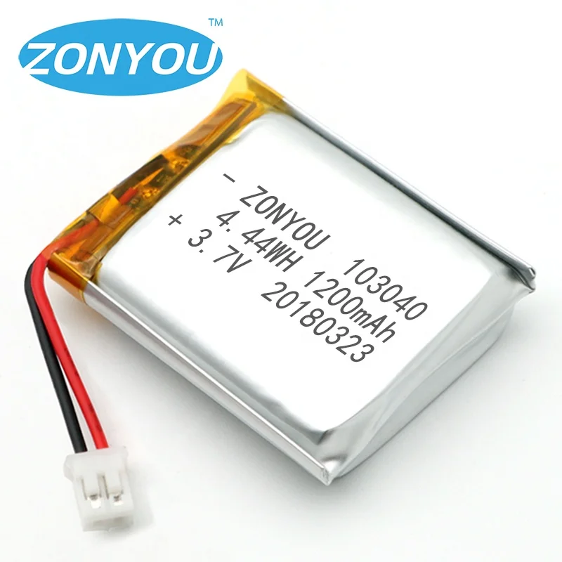 
SZ Rechargeable 103040 1200mAh 3.7V 4.44Wh Li-ion Lithium Ion Polymer Lipo Batteries Battery for Headlamp 