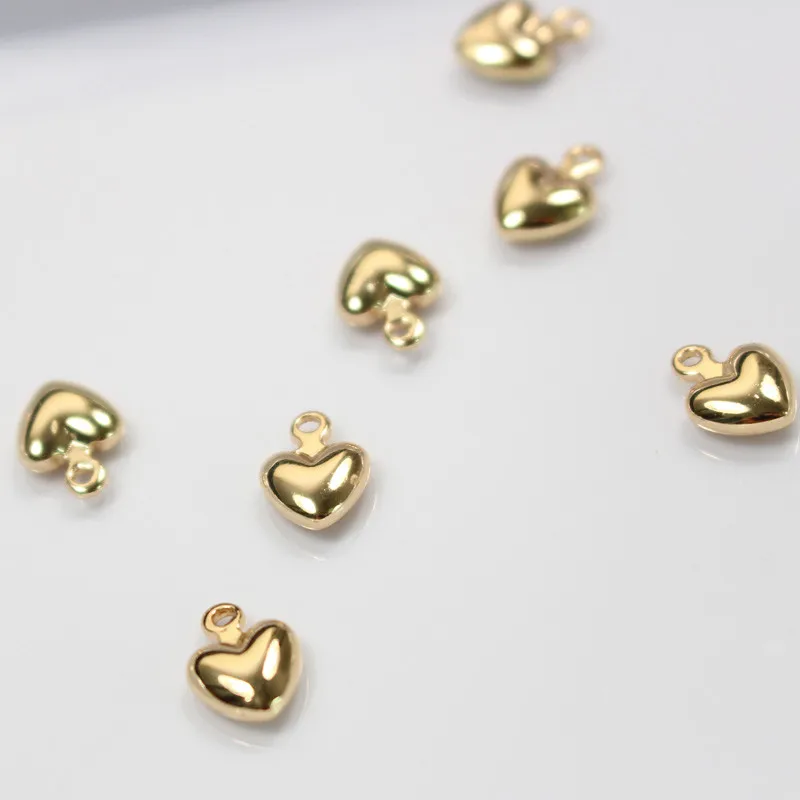 

5.5mm Gold color plated Little Heart Pendants drop floating love charms for DIY making jewelry accessories