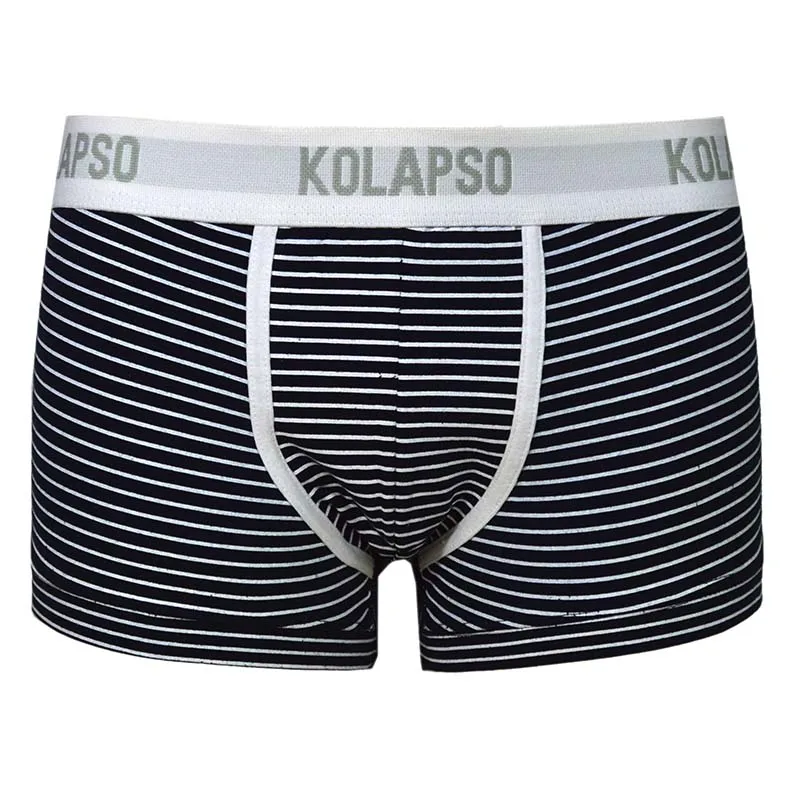 

Fitted Man Boxer Mens White and Black Striped Cotton Boxers Underwear
